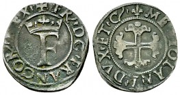 Francesco I, AE Trillina 

 Miliano . Francesco I (1515-1522). Trillina (15-16 mm, 1.16 g).
D. Grande F coronata.
R. Croce fiorata.
CNI 23/24; Cr...