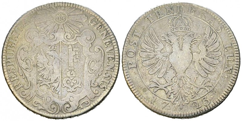 Genf, AR Taler 1723 

Schweiz. Genf, Stadt. AR Taler 1723 (41 mm, 26.59 g).
H...