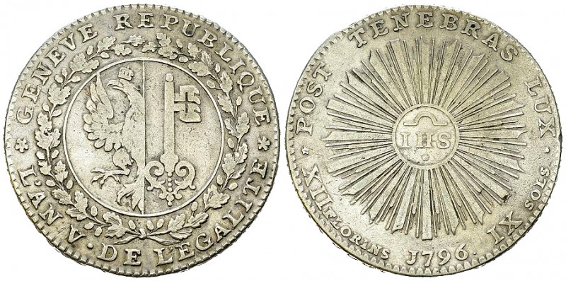 Genf, AR Taler 1796 

Schweiz. Genf, Stadt. AR Taler 1796 (40 mm, 30.18 g).
H...