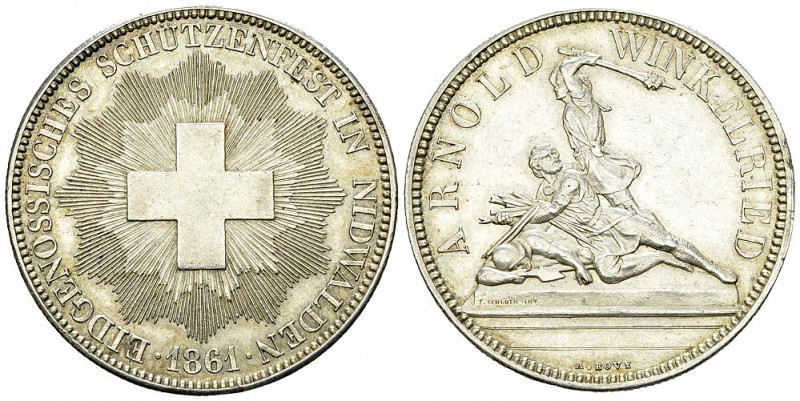 Nidwalden, AR 5 Franken 1861, Eidg. Schützenfest 

 Schweiz, Eidgenossenschaft...