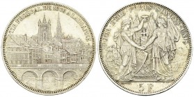 Lausanne, AR 5 Franken 1876, Tir fédéral 

 Schweiz, Eidgenossenschaft. AR 5 Franken 1876 (25.00 g). Tir fédéral à Lausanne.
HMZ 2-1343k.

Fein g...