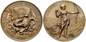 Genf, AE Schützenmedaille 1896 

Schweiz, Eidgenossenschaft. AE Medaille 1896 (47 mm, 47.65 g), auf das Grand Tir de l'Exposition Nationale à Genève...