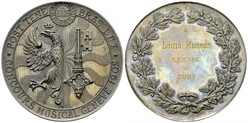 Genf, AR Medaille 1902 

Schweiz. Genf , Kanton. AR Medaille 1902 (46 mm, 41.8...