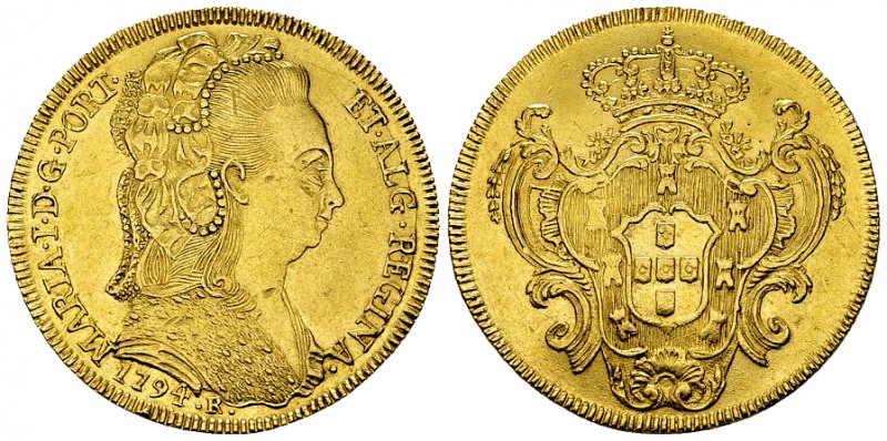 Brasil, Maria I AV 6400 Reis 1794, Rio 

Brasil. Maria I. (1786-1805). AV 6400...