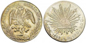 Mexico AR 8 Reales 1895, Mexico City 

 Mexico , Republic. AR 8 Reales 1895 (26.97 g), Mexico City.
KM 377.10.

Almost uncirculated.