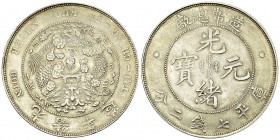 China, Chingkiang AR Dollar 

 China, Chinkiang. Tai-Ching-Ti-Kuo. AR Dollar (1908) (40 mm, 27.00 g), Tientsin mint.
Kann 216.

Almost extremely ...
