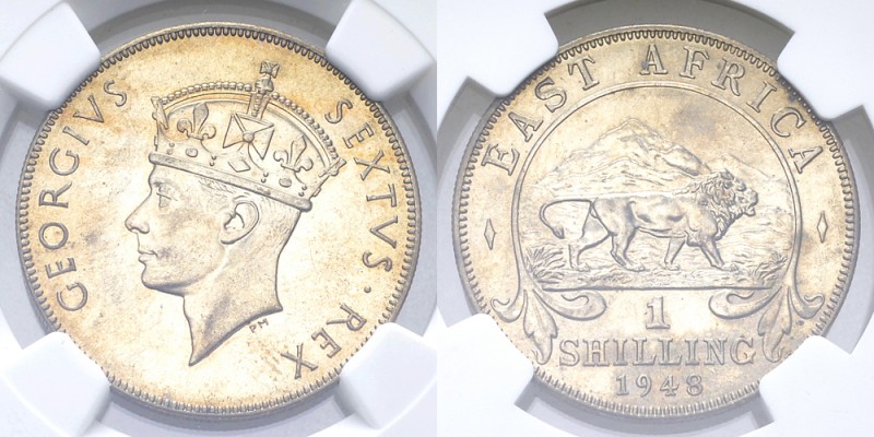 East Africa CU-NI 1 Shilling 1948, MS62 

 East Africa. George VI. CU-NI 1 Shi...