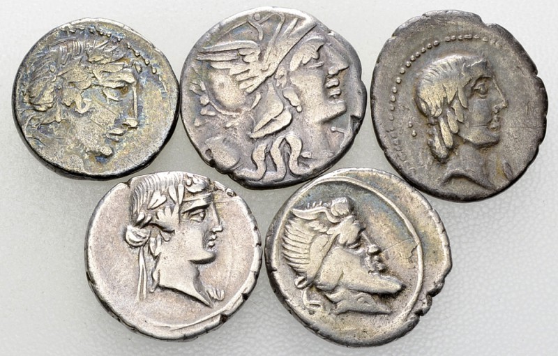 Lot of 5 Roman Republican AR Denarii 

Lot of 5 (five) Roman Republican AR Den...