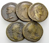 Lot of 5 Roman Imperial AE Sestertii 

Lot of 5 (five) Roman Imperial AE Sestertii: Vespasianus, Hadrianus, Antoninus Pius (2), and Marcus Aurelius....