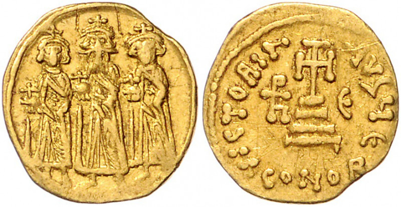 Byzanz Heraclius 610-641 Solidus Konstantinopel (639-641) Heraclius, Heraclius C...