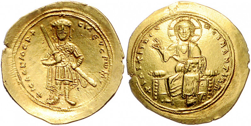 Byzanz Isaak I. Komnenos 1057-1059 Histamenon Konstantinopel Christus thront, di...
