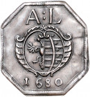Anhalt - Zerbst Carl Wilhelm 1667-1718 8-eckige Accise-Marke 1680 einseitig Amt Lindau Mann 277. 
 vz