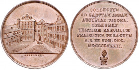 Augsburg - Stadt Bronzemedaille 1882 (v. Drentwett) auf die 300-Jahrfeier des Kollegiums St. Anna 
32,4mm 11,9g, kl.Fl. vz-st