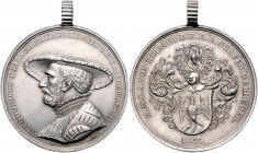 Bayern Maximilian IV. Joseph als Kurfürst. 1799-1806 Silbermedaille 1805 (v. Neuss) auf den 1517 verstorbenen bayerischen Rat Theodor Reisacher Forste...