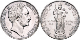 Bayern Maximilian II. 1848-1864 Doppelgulden 1855 Kahnt 118. Dav. 604. AKS 168. Thun 97. 
 ss-vz