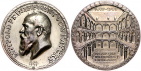 Bayern Prinzregent Luitpold 1886-1912 Medaille 1909 aus 2 Seiten zusammengesetzt. Zink unter Cu-Klischees, auf die 100-Jahrfeier der Königlichen Münze...