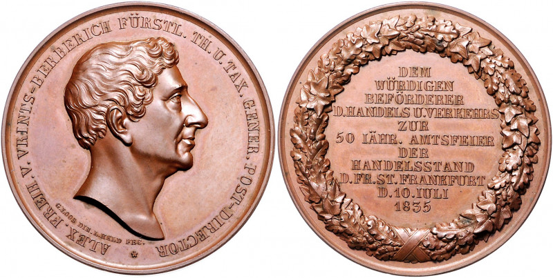 Frankfurt - Stadt Bronzemedaille 1835 (v. Held/Loos) auf das 50-jährige Amtsjubi...