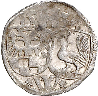 Henneberg Wilhelm V 1480-1559 Einseitiger Pfennig 1534 Zwei Wappen (Burggrafentu...