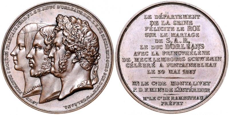 Mecklenburg - Schwerin Friedrich Franz I. 1785-1837 Bronzemedaille 1837 (v. Barr...