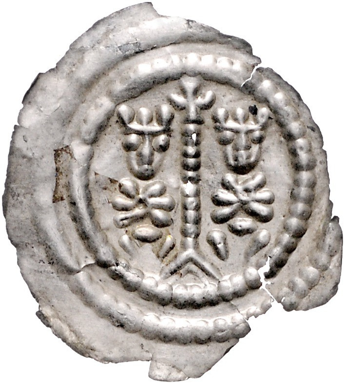 Nordhausen - Reichsmünzstätte Friedrich II. 1215-1250 Brakteat Kaiserpaar sitzt ...
