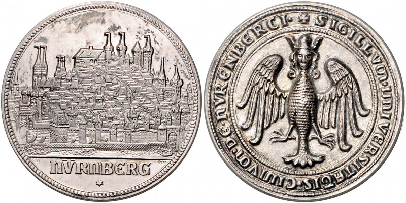 Nürnberg - Stadt Silbermedaille o.J. (vor 1900) (v. Lauer) Neujahrsmedaille, Sta...