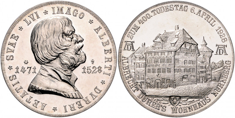 Nürnberg - Stadt Silbermedaille 1928 (v. Balmberger) auf den 400. Todestag von A...