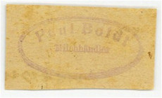 Notgeld Hamburg Bergedorf Pfennig o.J. der Fa. Paul Boldt, Milchhändler, ohne Wertangabe, Rand mit handschriftlichem Datum 3.8.17 Tieste 0440. 15. 
 ...