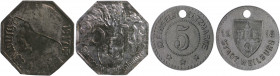 Notgeld Hessen Weilburg Satz o.J. bestehend aus: 10 Pfennig (Fe) und 10 u. 25 Pfennig (Zn) 1917 mit Eisernem Kreuz sowie Kopf des Bürgermeisters mit S...