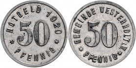 Notgeld Westfalen Westerholt 50 Pfennig 1920 Notgeld der Gemeinde, Fe Funck 598.3. Menzel 26656 .3. 
 vz