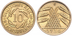 Weimarer Republik 10 Reichspfennig 1934 E J. 317. 
 vz-st