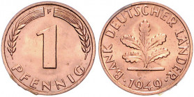 Bundesrepublik Deutschland 1 Pfennig 1949 F J. 376. 
l.zap. st-