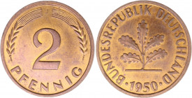 Bundesrepublik Deutschland 2 Pfennig 1950 J J. 381. 
zap. st