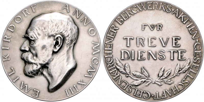 Bergbau Silbermedaille 1913 (v. Hildebrand) Prämie der Gelsenkirchener Bergwerks...