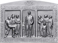 Erster Weltkrieg Einseitige Zinkplakette 1916 (v. Tereszczuk) Auf das Gemeinsame Zentrale Nachweisbüro des Roten Kreuzes in der Monarchie. Vs.: ein dr...
