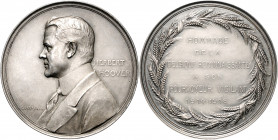 Erster Weltkrieg Silbermedaille 1916 (v. Devreese) Ehrung des Belgischen Hilfswerks für Herbert Hoover, i.Rd: 115. Das Hilfswerk war eine von US-ameri...