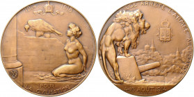 Erster Weltkrieg Bronzemedaille 1918 (v. Dupon) auf die Schlacht und die Rückeroberung von Lüttich vom 4.-16. August 1914 Col. Numismatic 212. 10. 
7...