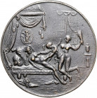 Erotika Einseitige Bronzegussmedaille o.J. 18./19. Jhdt. 
66,7mm 91,0g ss