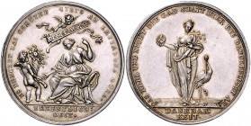 Freundschaft, Liebe und Ehe Silbermedaille o.J. (unsign.) auf die Dankbarkeit G.P.H. 1169. 
36,8mm 15,0g vz+