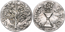 Judaica Silberner Schekel o.J. 18. Jahrhundert ohne Datum, sogenannter 'Görlitzer Schekel' 
34,4mm 13,1g ss-vz