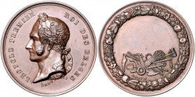 Landwirtschaft, Gartenbau, Tierzucht - Belgien Bronzemedaille o.J. (v. Hart) Prämie für landwirtschaftliche Leistungen, mit leerem Gravurfeld 
45,5mm...