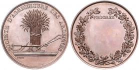 Landwirtschaft, Gartenbau, Tierzucht - Belgien Bronzemedaille o.J. (v. Borrel) Prämie der landwirtschaftlichen Gesellschaft der Ardennen, i.Rd: Hand C...