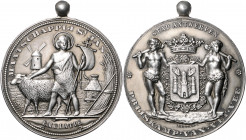 Landwirtschaft, Gartenbau, Tierzucht - Belgien Silbermedaille o.J. (v. Baetes) Preis des Wettbewerbs 'PRIJSKAMP VAN VET VEE MAATSCHAPPIJ St. JAN' in A...