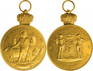 Landwirtschaft, Gartenbau, Tierzucht - Belgien Vergoldete Bronzemedaille o.J. (v. Baetes/Mauquoy) Preis des Wettbewerbs 'PRIJSKAMP VAN VET VEE MAATSCH...