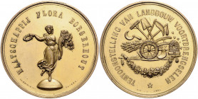 Landwirtschaft, Gartenbau, Tierzucht - Belgien Vergoldete Bronzemedaille o.J. (v. Grielens) Prämie der Gartenbaugesellschaft Borgerhout (Antwerpen) an...
