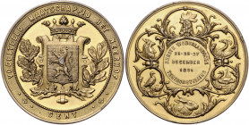 Landwirtschaft, Gartenbau, Tierzucht - Belgien Goldbronzemedaille 1891 (unsign.) Prämie der ersten allgemeinen Ausstellung des Kleintierzuchtvereins i...