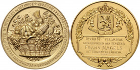 Landwirtschaft, Gartenbau, Tierzucht - Belgien Vergoldete Bronzemedaille o.J. (unsign.) Geschenk der belgischen Gartenbaugesellschaft an Frans Nagels ...
