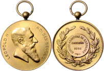 Landwirtschaft, Gartenbau, Tierzucht - Belgien Vergoldete Bronzemedaille 1903 (v. Wissaert) Prämie der Landwirtschaftskammer in Gembloux (Namur) 
mit...