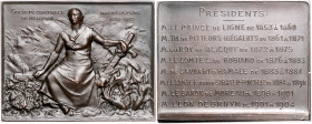 Landwirtschaft, Gartenbau, Tierzucht - Belgien Bronzeplakette 1903 (v. Herain) auf die 50-Jahrfeier der belgischen Landwirtschaftskammer 1853-1903 
5...