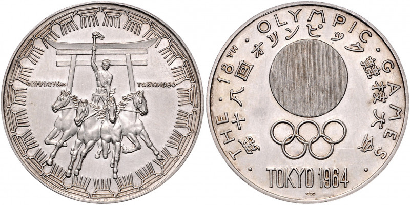 Sport - Olympische Spiele Silbermedaille 1964 auf die XVIII. Olympiade in Tokio,...