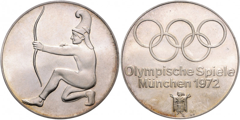 Sport - Olympische Spiele Silbermedaille 1972 auf die XX. Olympiade in München, ...